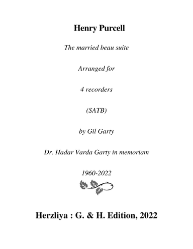The married beau (Arrangement for 4 recorders (SATB)) (arr. Gil Garty)