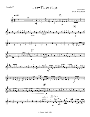 I Saw Three Ships (arr. Robert Whitehead)