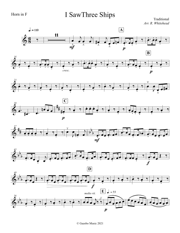 I Saw Three Ships (arr. Robert Whitehead)