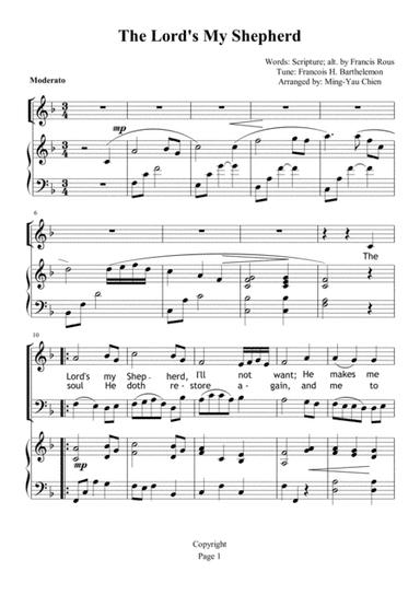 The Lord is my Shepherd (arr. Ming-Yau Chien)