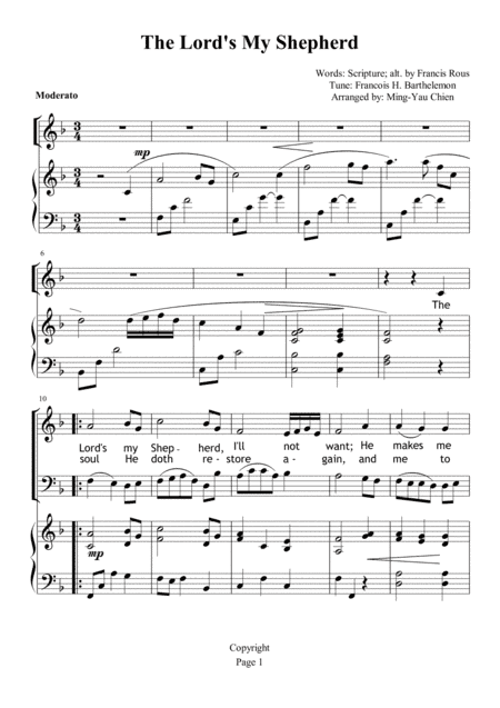 The Lord is my Shepherd (arr. Ming-Yau Chien)