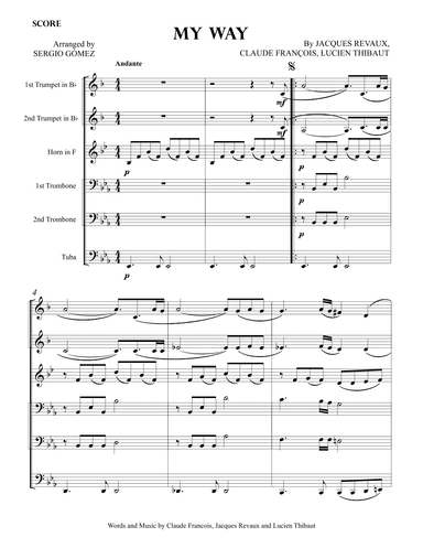 Comme D'habitude (arr. Sergio Gómez)