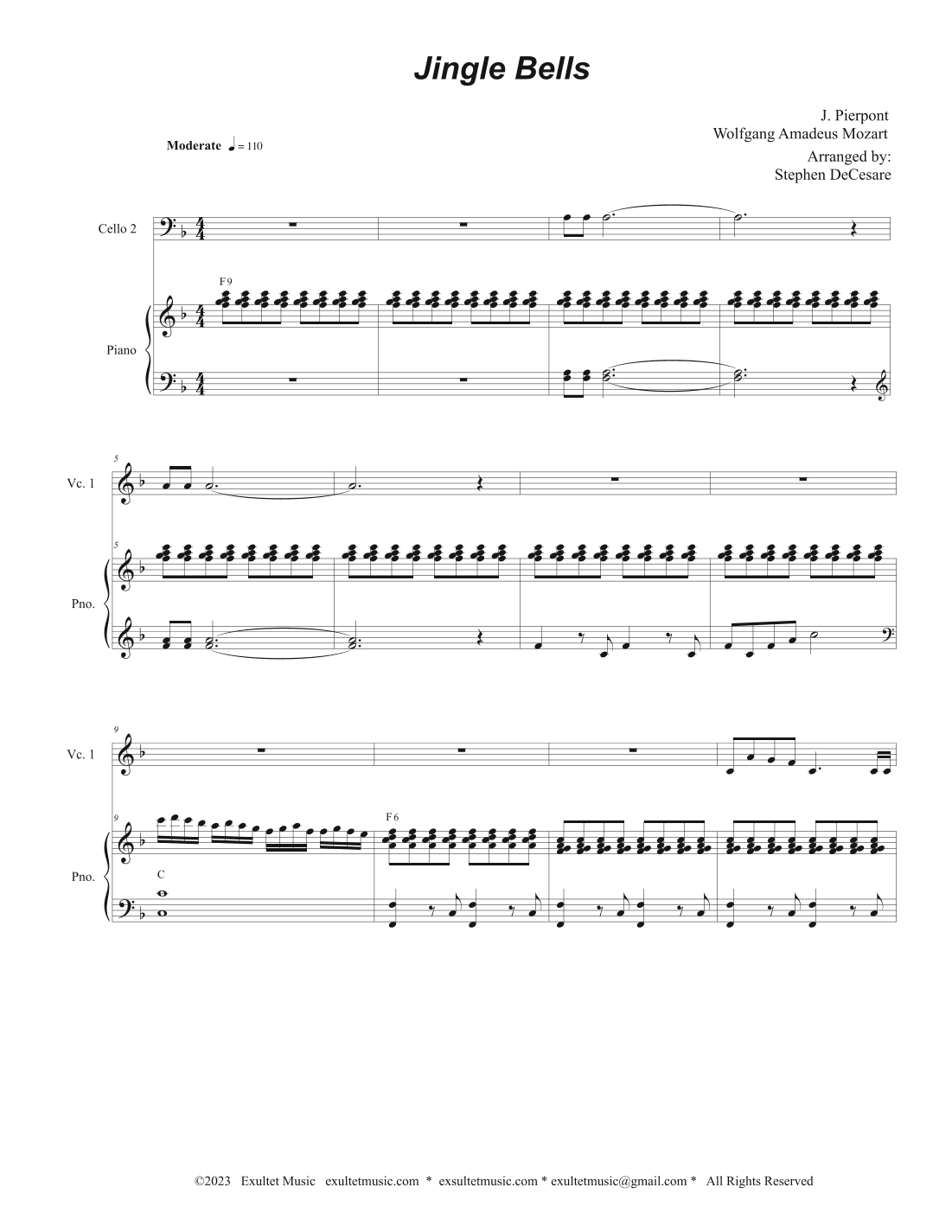 Jingle Bells (Cello Duet - Alternate Version) (arr. Stephen DeCesare)