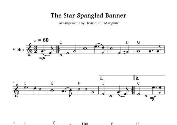 The Star-Spangled Banner (arr. Henrique F Mangoni)