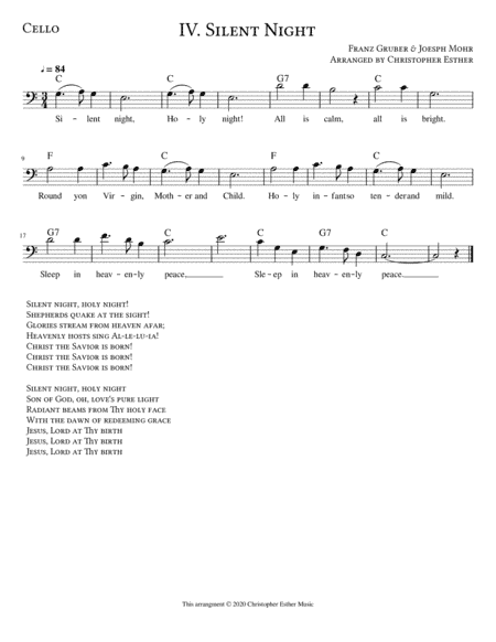 Silent Night for Cello (arr. Christopher Esther)