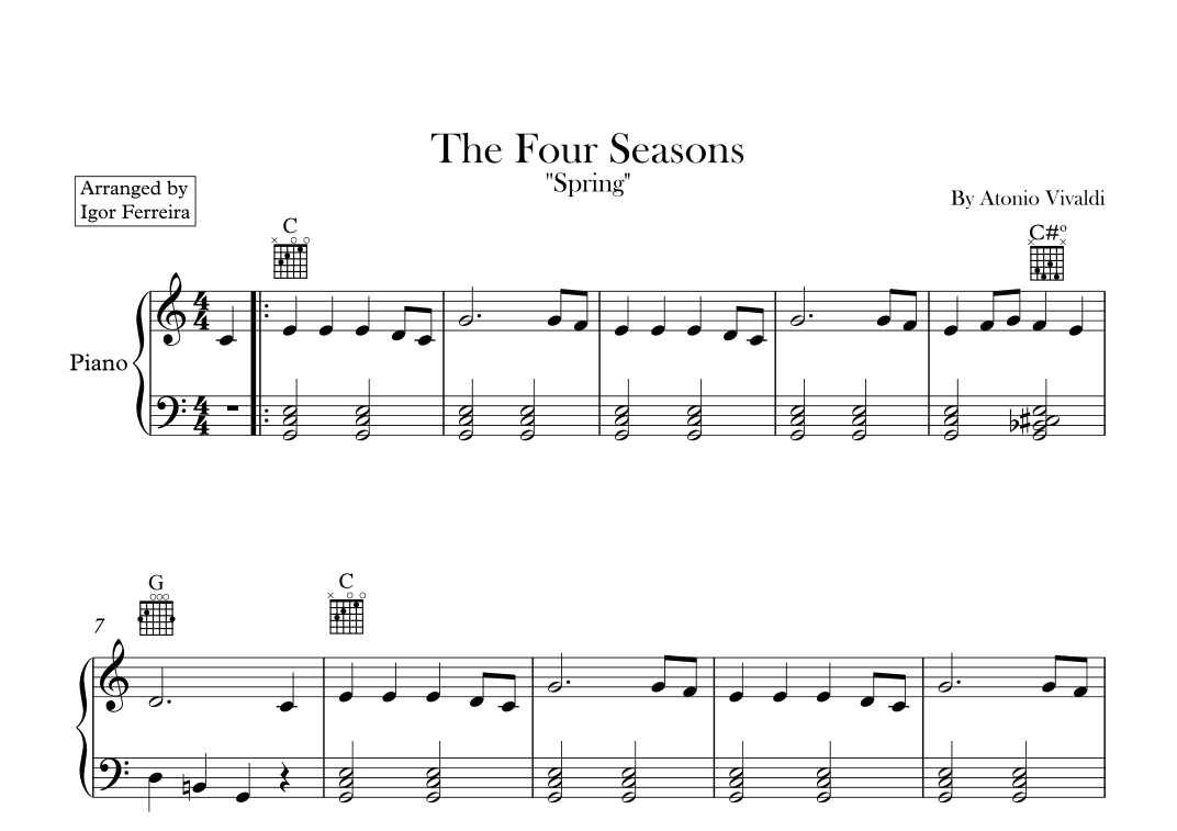 The Four Seasons - Spring - Allegro 1 (arr. Igor Ferreira)