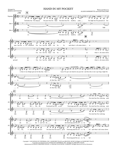 Hand In My Pocket (arr. Jessica Gottdank)