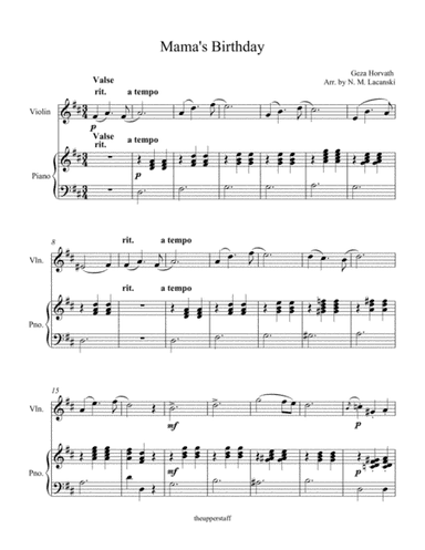 Mama's Birthday (arr. Nick Lacanski)