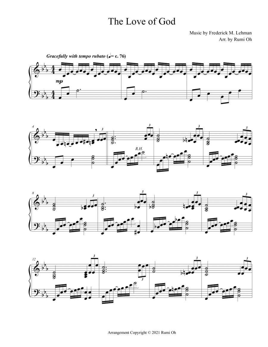 The Love of God (Hymn Arrangement for Advanced Solo Piano in "Father's Love") (arr. Rumi Oh)