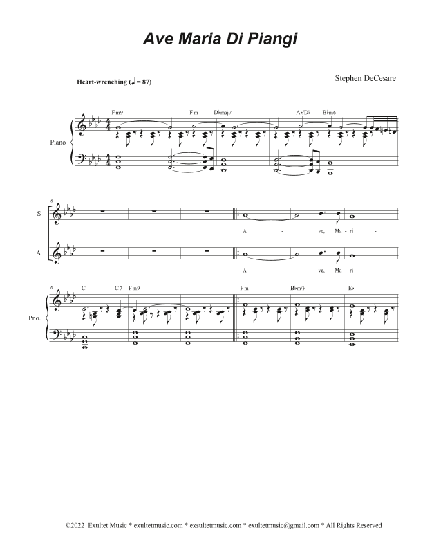 Ave Maria Di Piangi (SATB)