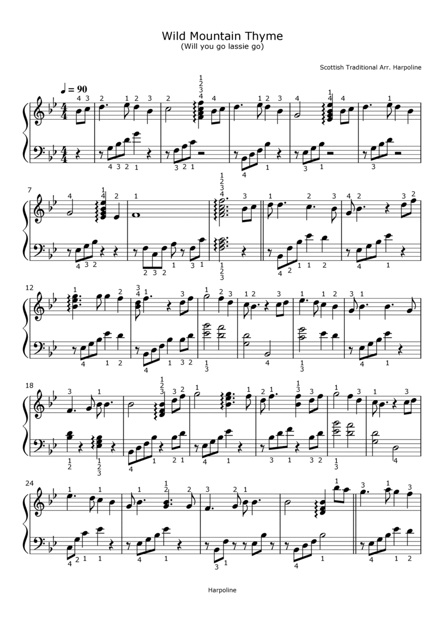 Wild Mountain Thyme (Go Lassie Go) (arr. Harpoline)