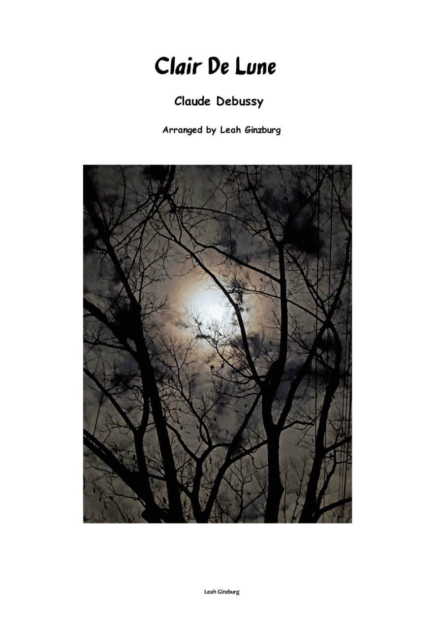 "Clair De Lune" by Claude Debussy in C Major, Easy version (arr. Leah Ginzburg)