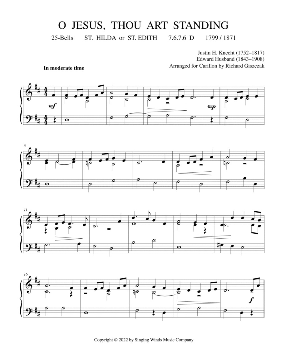 25B. O Jesus, Thou Art Standing (ST. HILDA) (arr. Richard Giszczak)