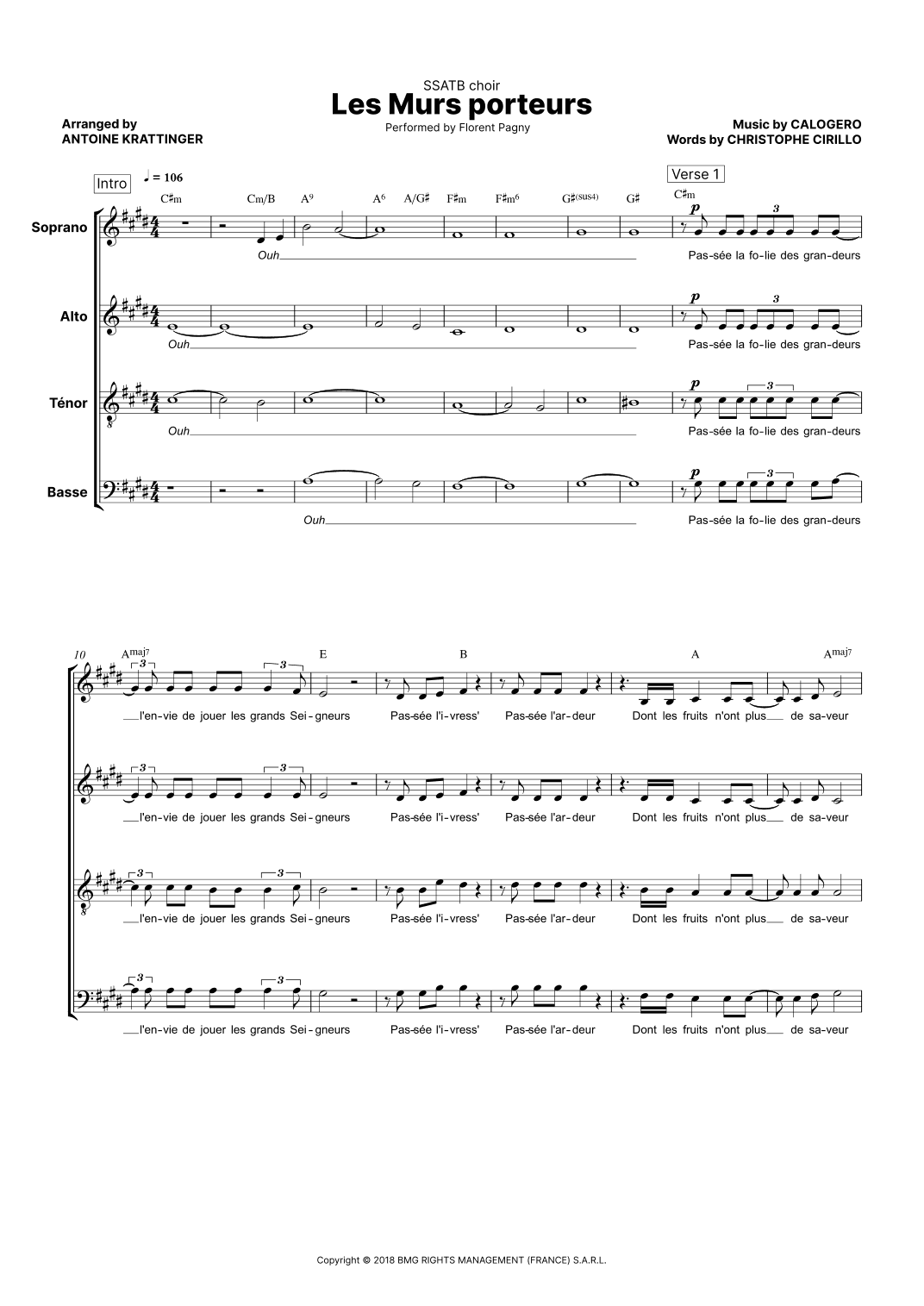 Les Murs Porteurs (arr. Antoine Krattinger)