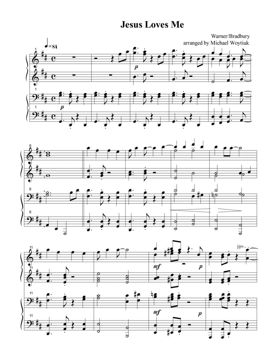 Jesus Loves Me Duet (arr. Michael Woytiuk)