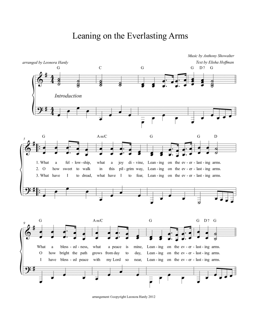 Leaning On the Everlasting Arms (What a fellowship, what a joy divine) (arr. Leonora Hardy)