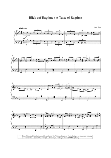 A Taste of Ragtime, (Piano Collection fuer Entertainer)