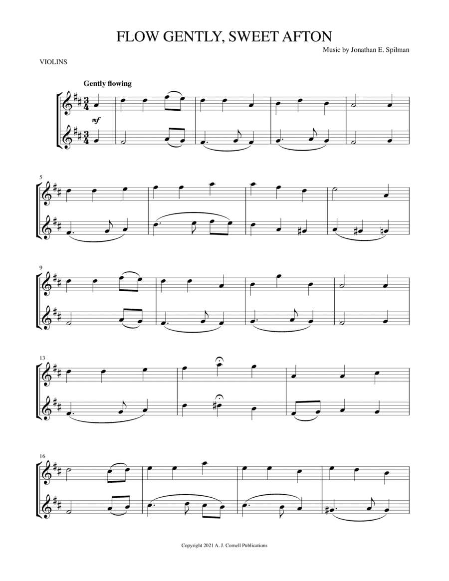Flow Gently, Sweet Afton (arr. Mark Phillips)