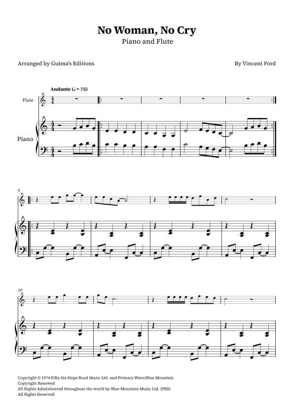 No Woman No Cry (arr. Guima's Editions)