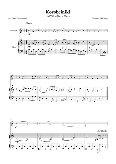 Korobeiniki (arr. Tom Drummond)