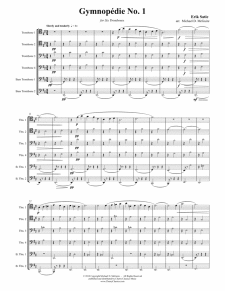 Gymnope´die No. 1 for 6 Trombones (arr. McGuire, Michael)
