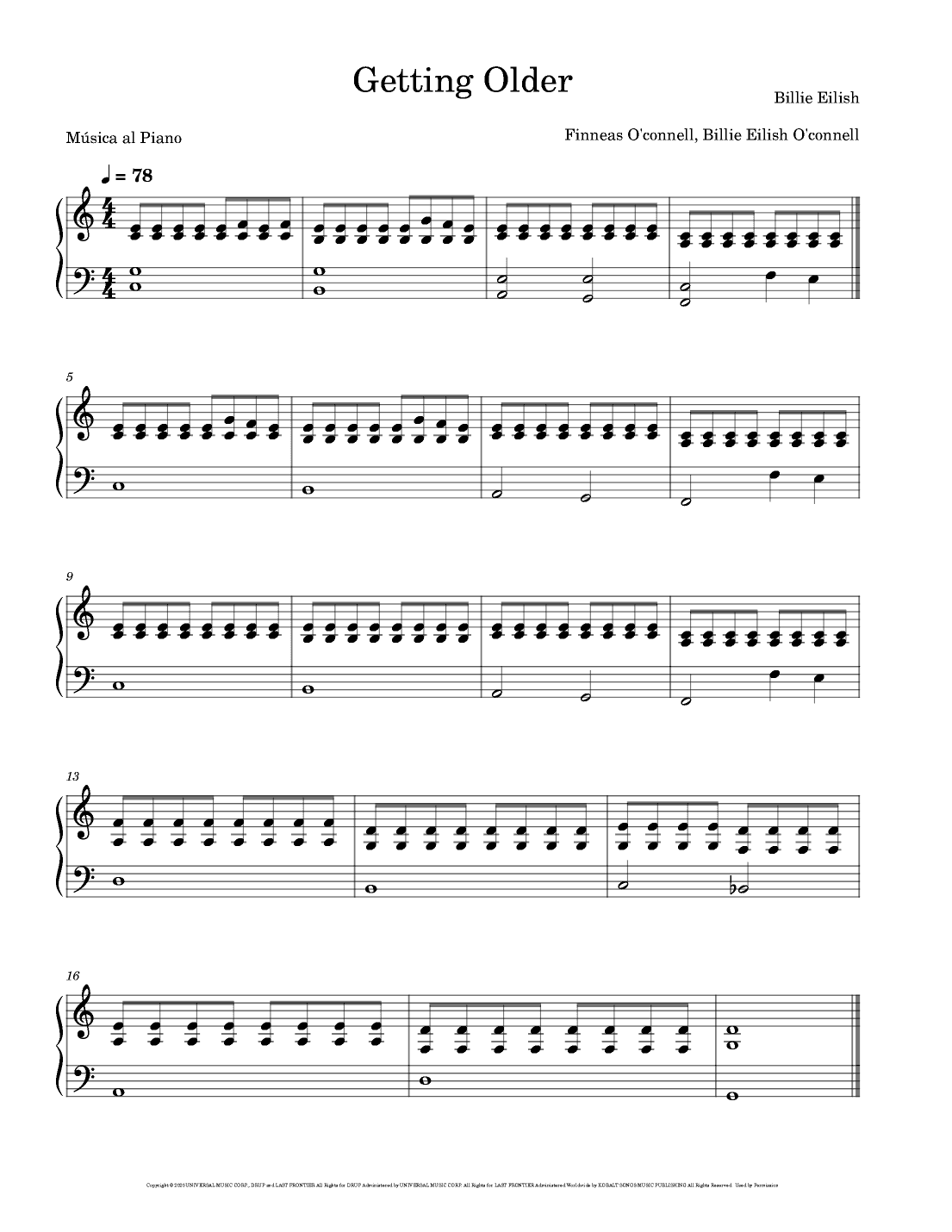 Getting Older (arr. Música al Piano)
