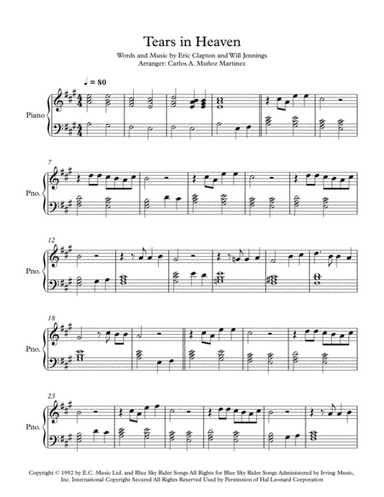 Tears In Heaven (arr. Carlos Alberto Muñoz Martinez)