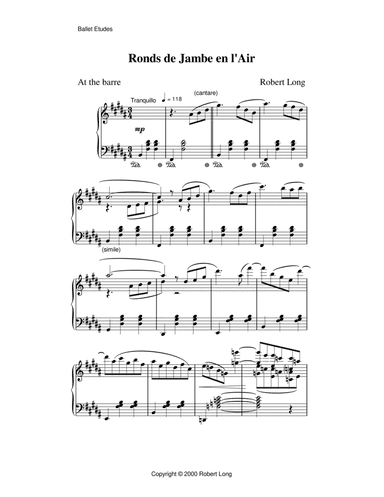 Ronds de jambe en l'air sheet music