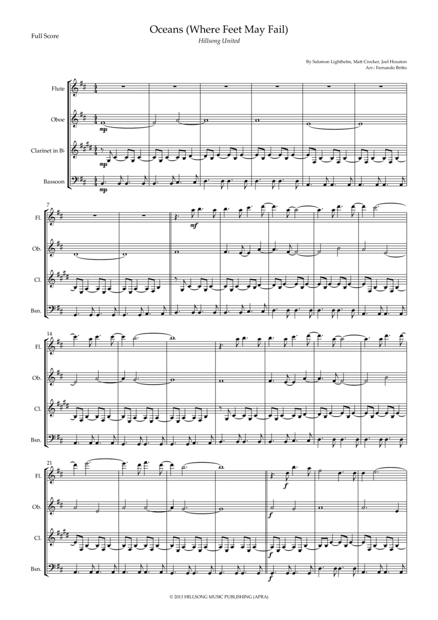 Oceans (where Feet May Fail) (arr. Fernando Britto)