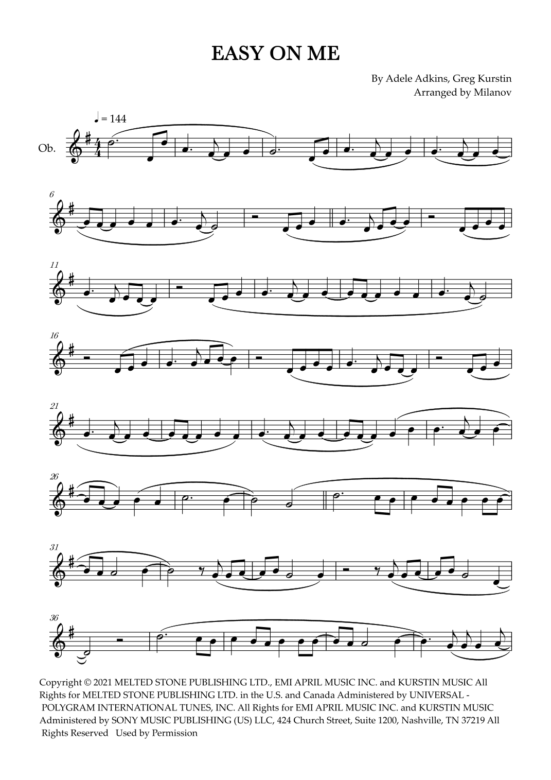 Easy On Me (arr. Milanov)