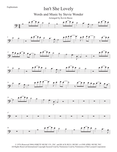 Isn't She Lovely (arr. Kevin Busse)