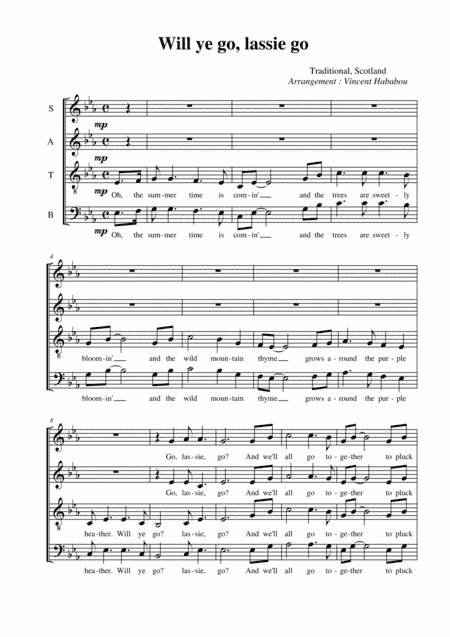 Will ye go, lassie go (arr. Vincent Hababou)