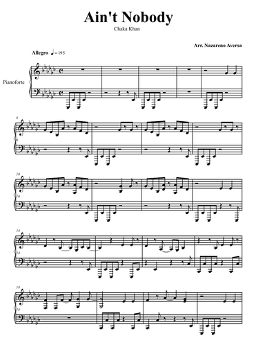 Ain't Nobody (arr. Nazareno Aversa)