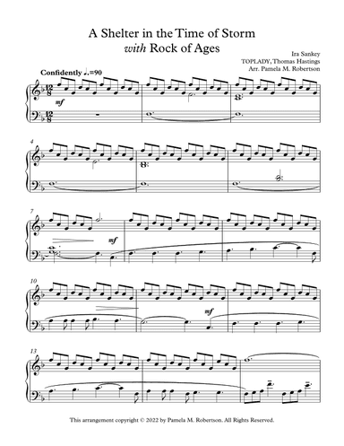 A Shelter in the Time of Storm (with Rock of Ages) - Piano Solo (arr. Pamela M. Robertson)