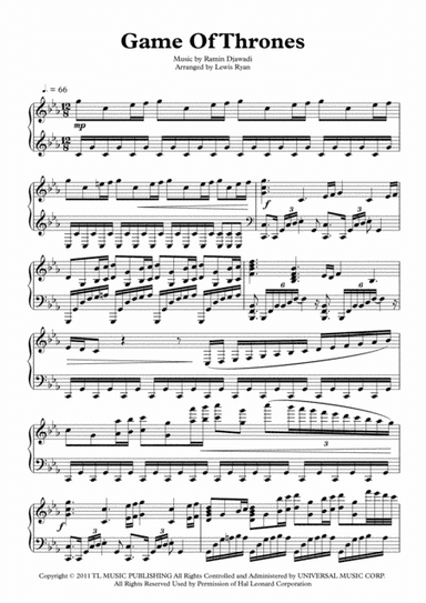 Game Of Thrones (arr. Lewis Ryan)