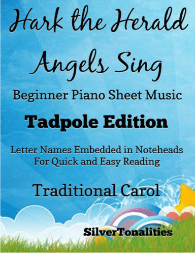 Hark the Herald Angels Sing Beginner Piano Sheet Music 2nd Edition (arr. SilverTonalities)