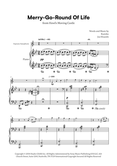 Merry-go-round Of Life (arr. Cadenza Editions)