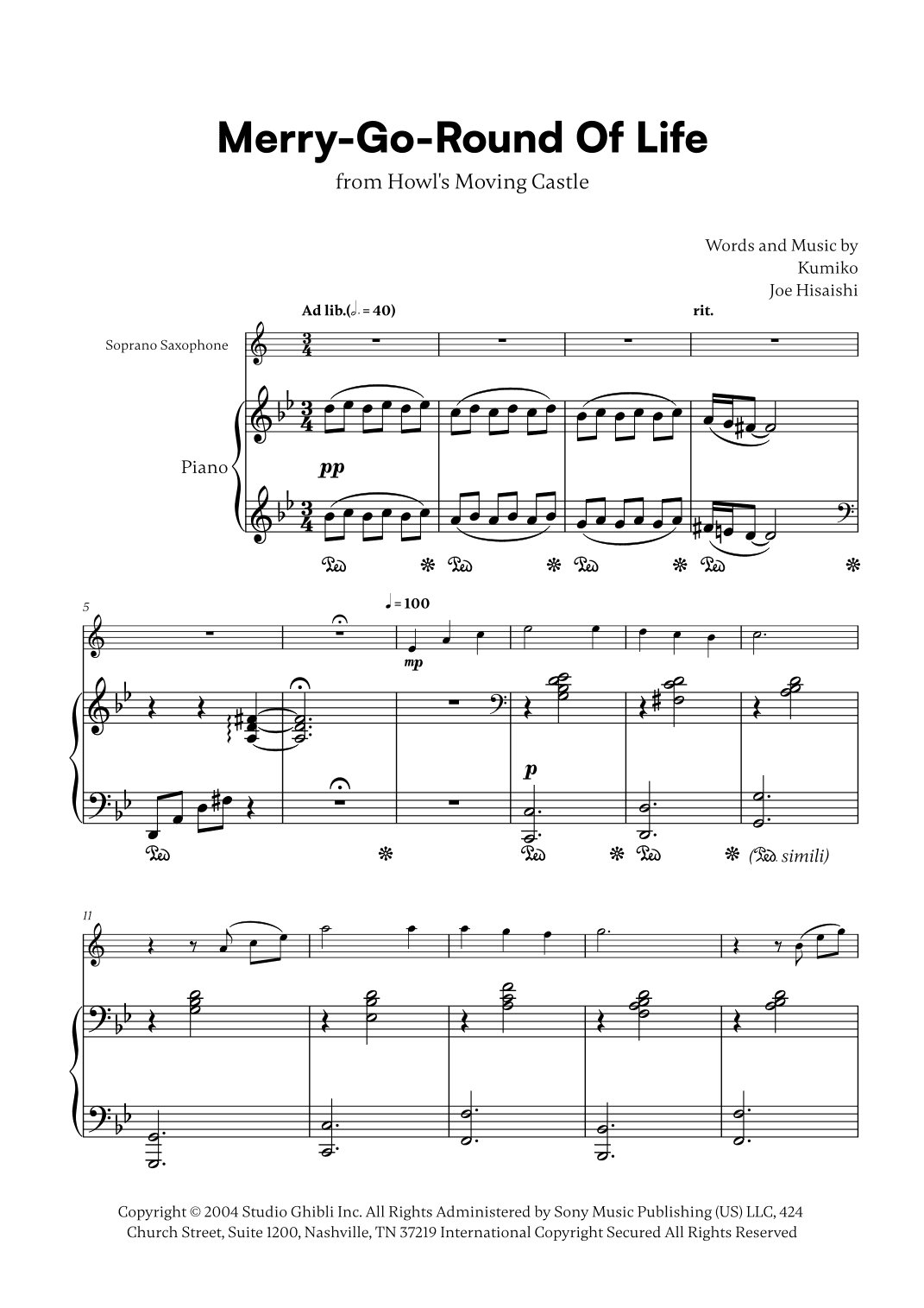 Merry-go-round Of Life (arr. Cadenza Editions)