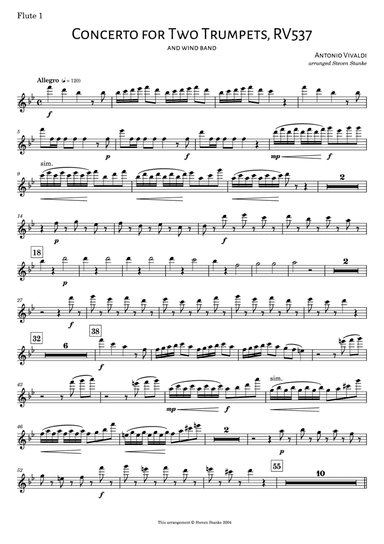 Vivaldi Concerto for Two Trumpets (arr. Arranged Steven Stanke)