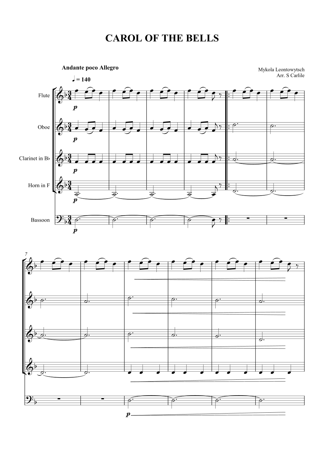 Carol of the Bells (arr. SCMusic)