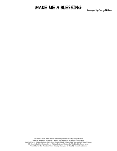 Make Me A Blessing (arr. George Willson)