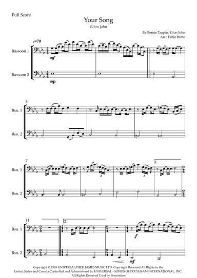 Your Song (arr. Fabio Britto)