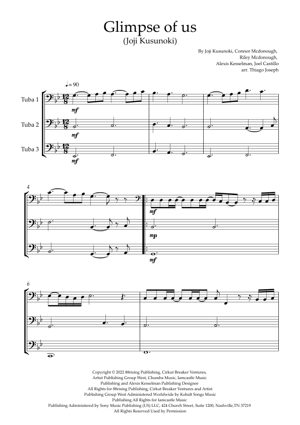 Glimpse Of Us (arr. Thiago Joseph)