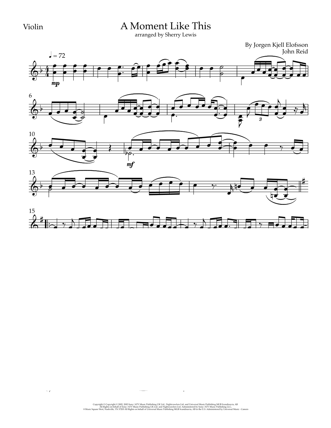 A Moment Like This (arr. Sherry Lewis)