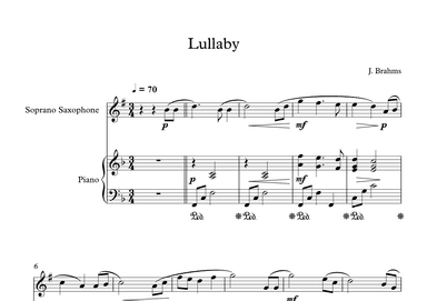 Lullaby - Johannes Brahms (Soprano Sax + Piano) (arr. Digital Book Music)
