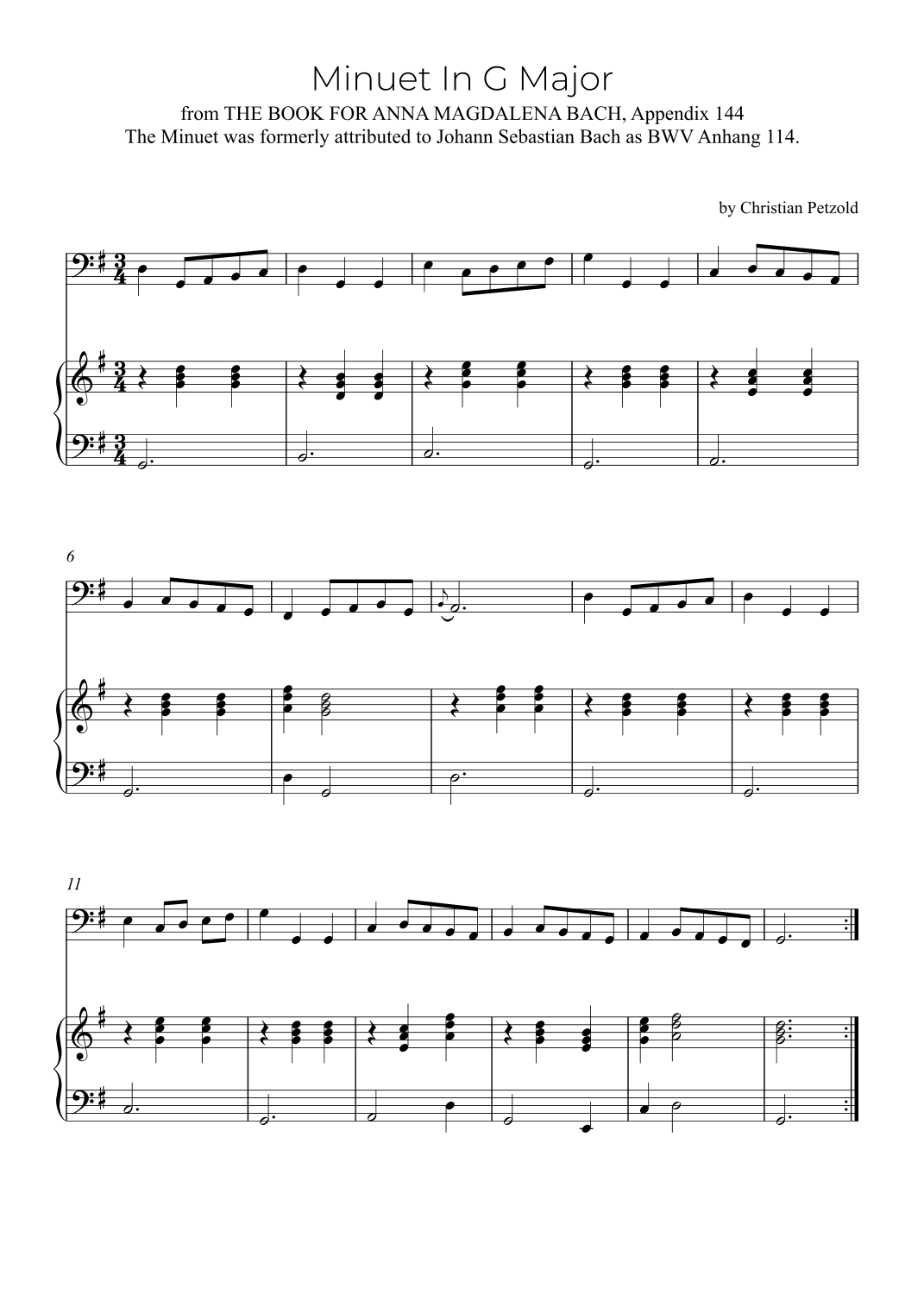 Minuet In G Major (arr. Alex Nunes Rodrigues)