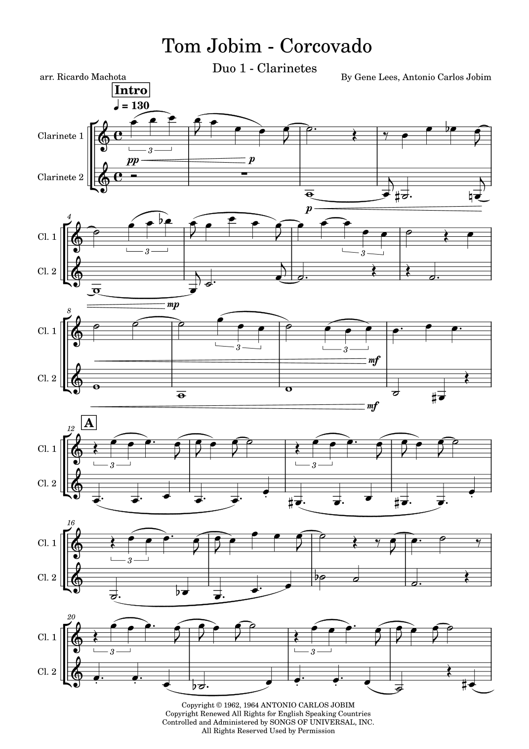 Quiet Nights Of Quiet Stars (corcovado) (arr. Ricardo Machota)