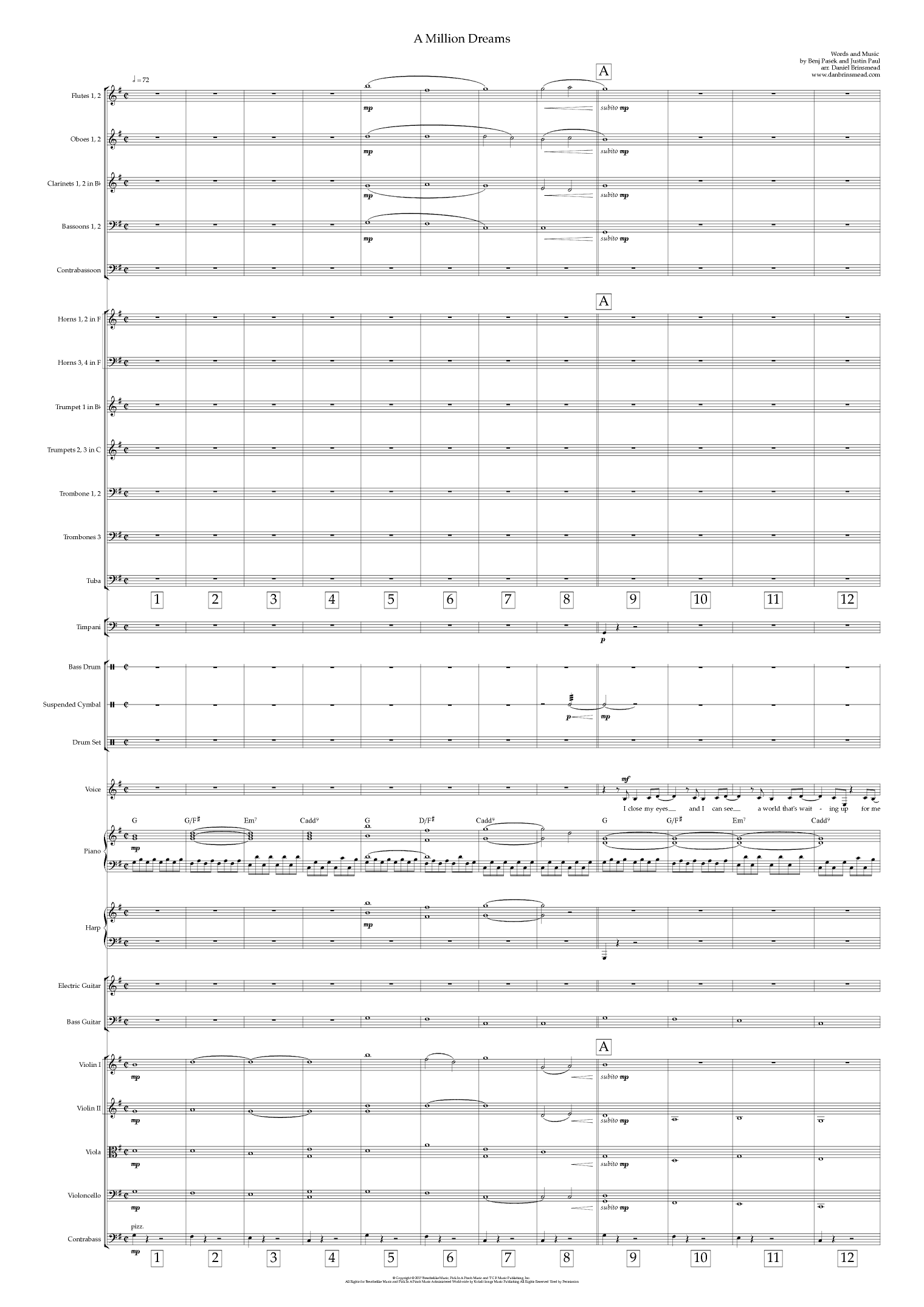 A Million Dreams (arr. Daniel Brinsmead)