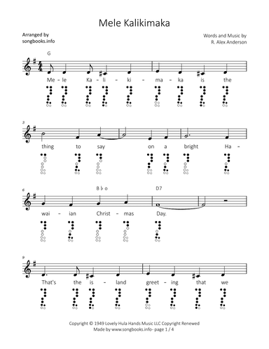 Mele Kalikimaka (arr. songbooks.info)