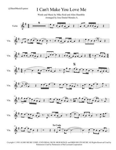 I Can't Make You Love Me (arr. Jose Daniel Morales A.)